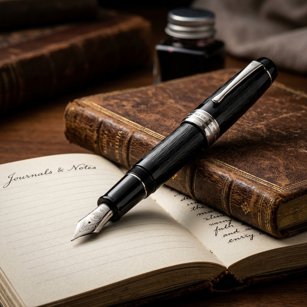 Penlisse Obsidian Midnight Guilloché Fountain Pen