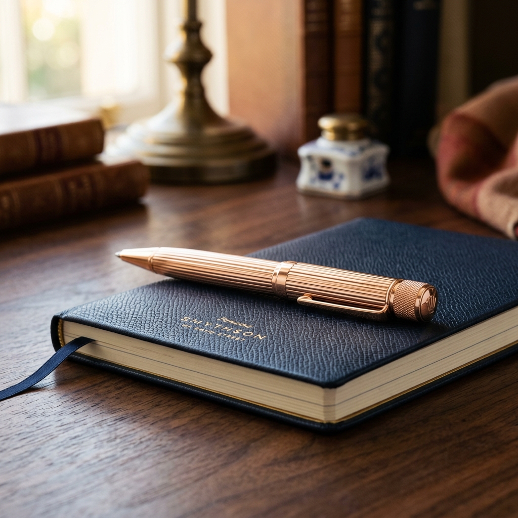 Penlisse Sovereign Rose Gold Fluted Ballpoint Pen